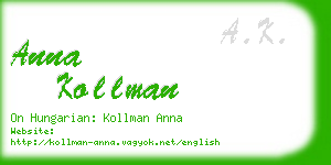 anna kollman business card